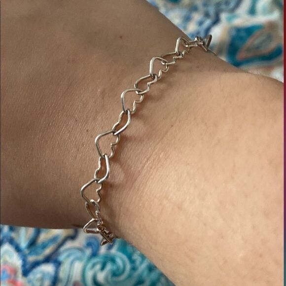 NEW 925 Sterling Silver Heart Chain Bracelet - Picture 6 of 6